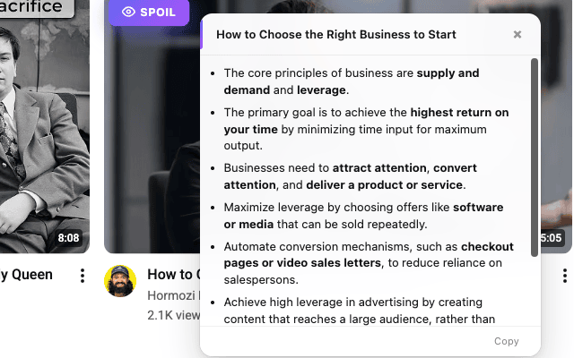 Summary of a business strategy video